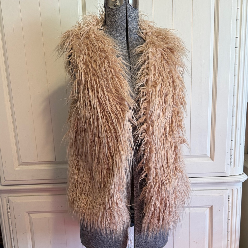 Altar'd State Tan Fuzzy Sweater Vest
